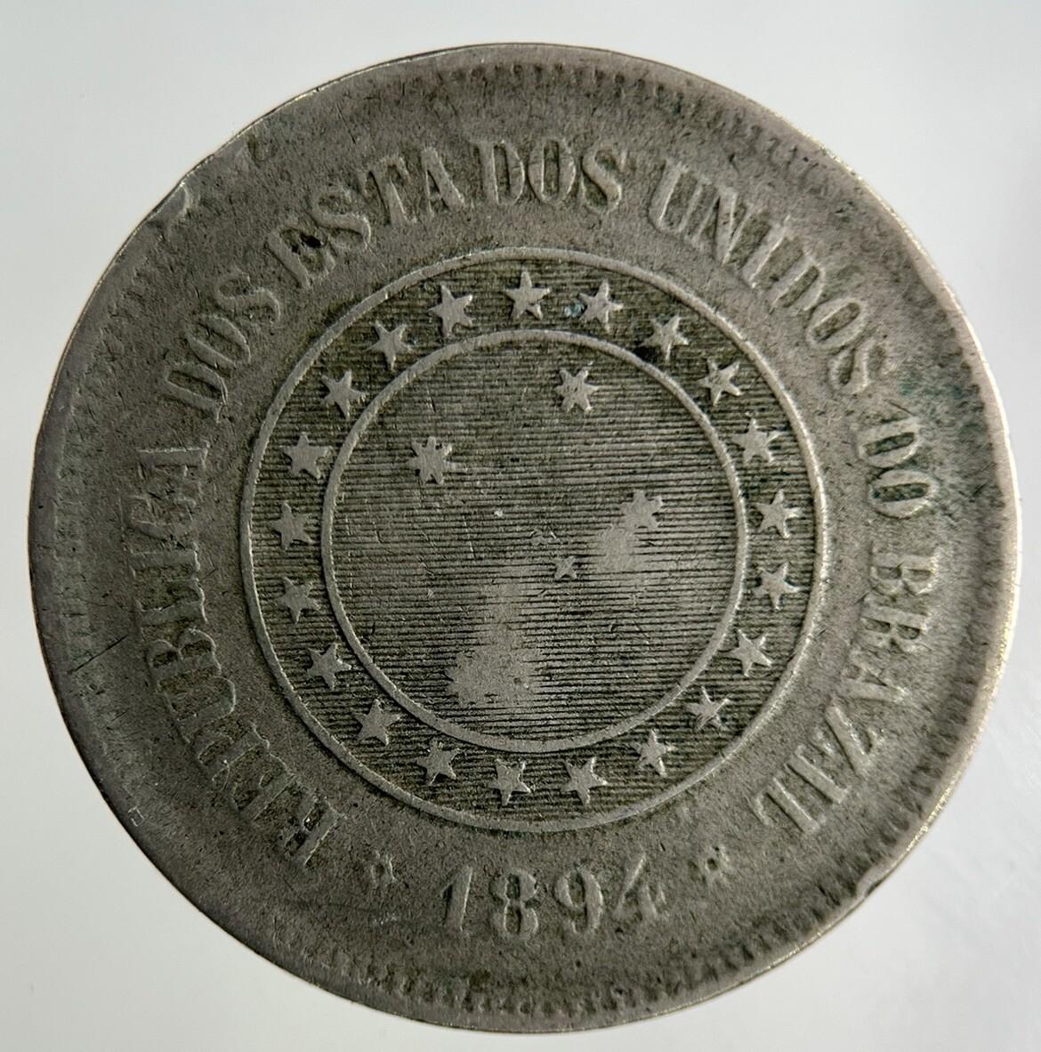 1894 Brazil 100 Reis Coin | Collectable Grade