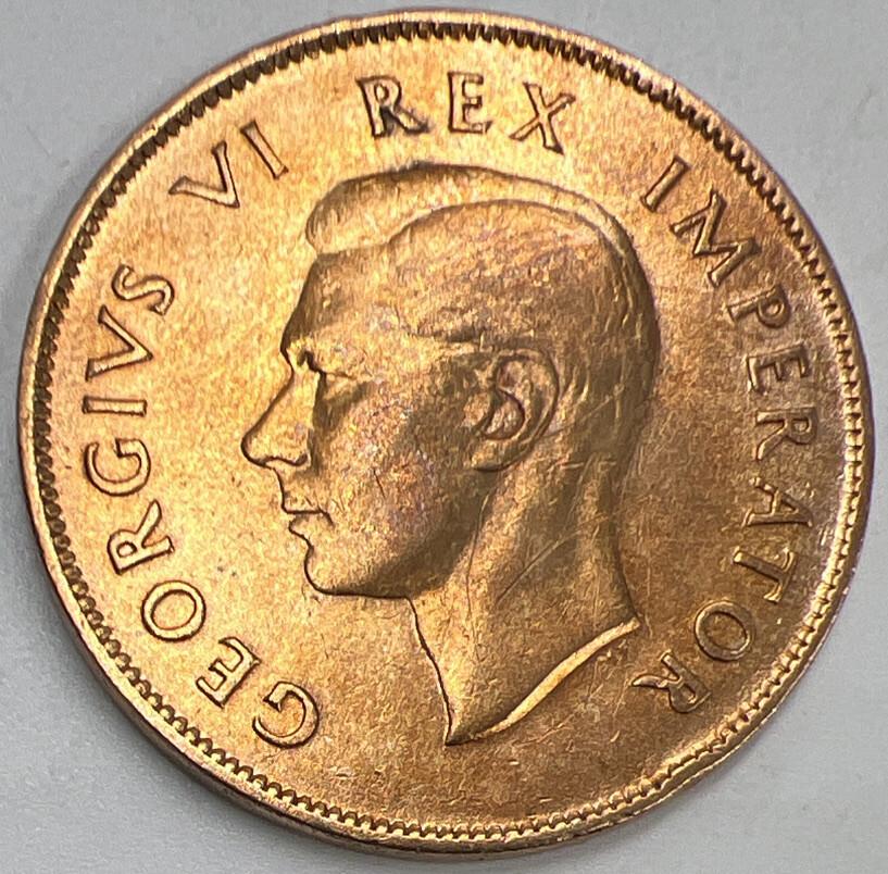 1945 One Penny | South Africa Copper Coin | Fine Grade | a405