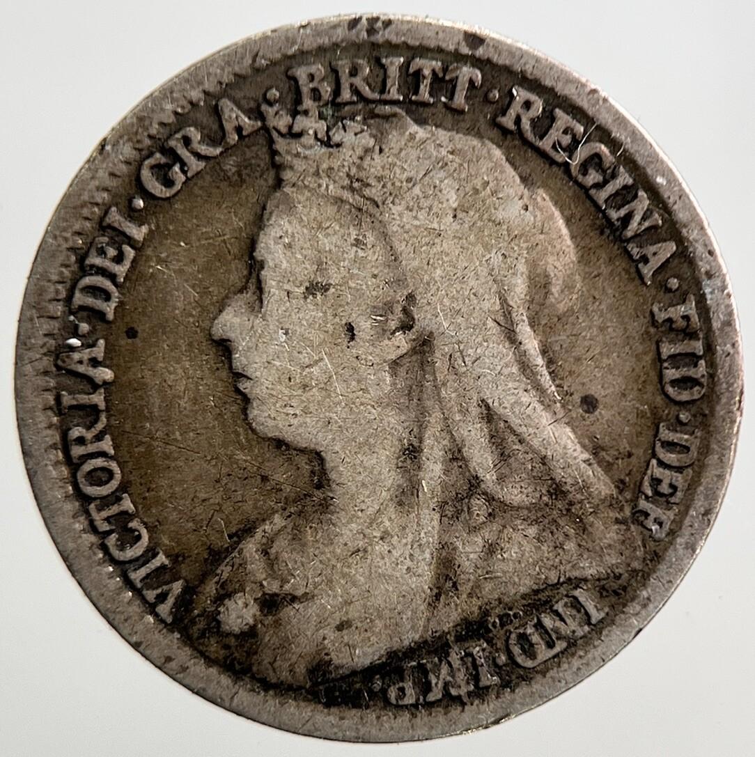 1897 Veiled Head Victoria Threepence Silver Coin | Collectable Grade