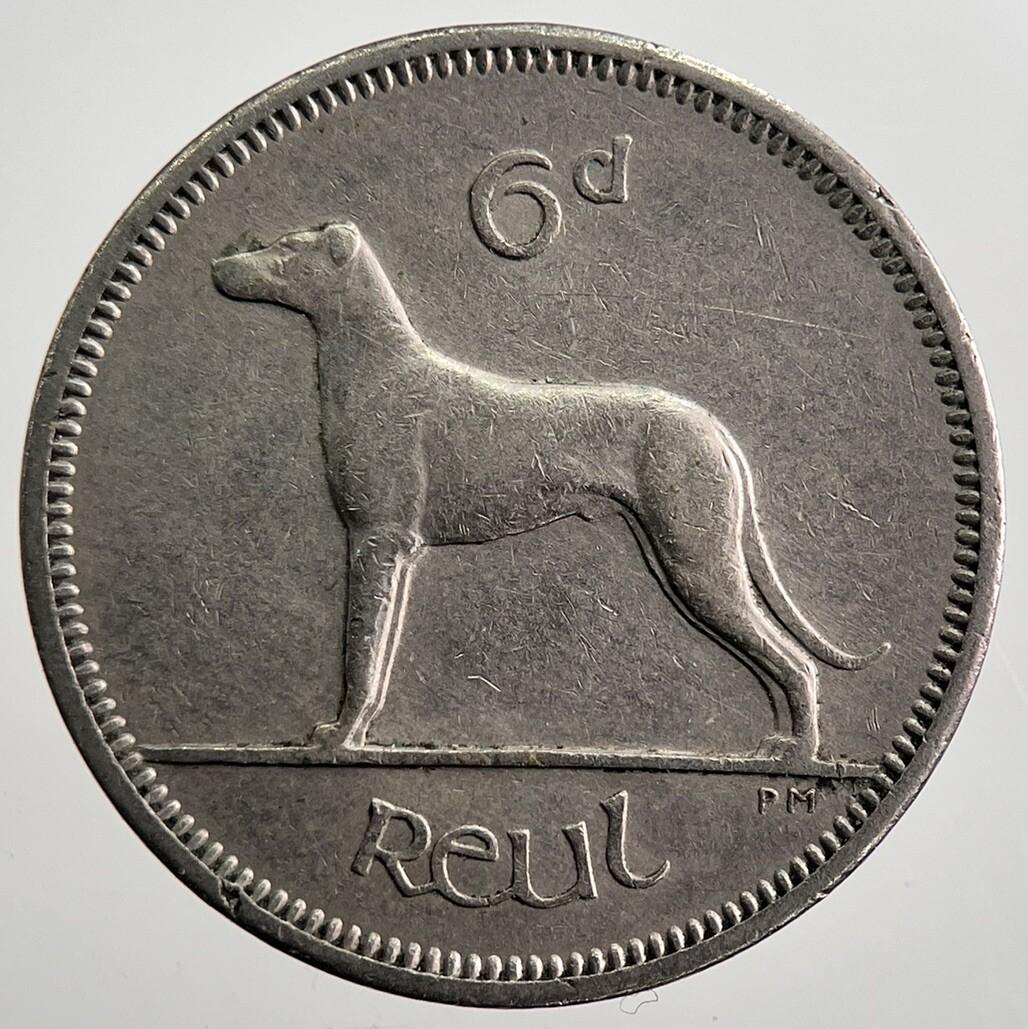 1963 Irish Dog Sixpence Coin | Very High Grade | a7458