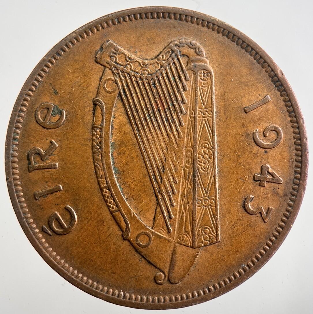 1943 Irish Penny Coin | Very High Grade | a7496
