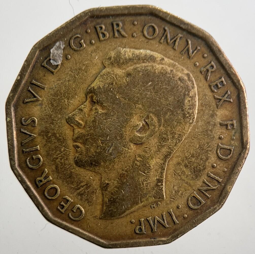 1941 British Brass Threepence Coin | Fine Collectable Grade | a7706