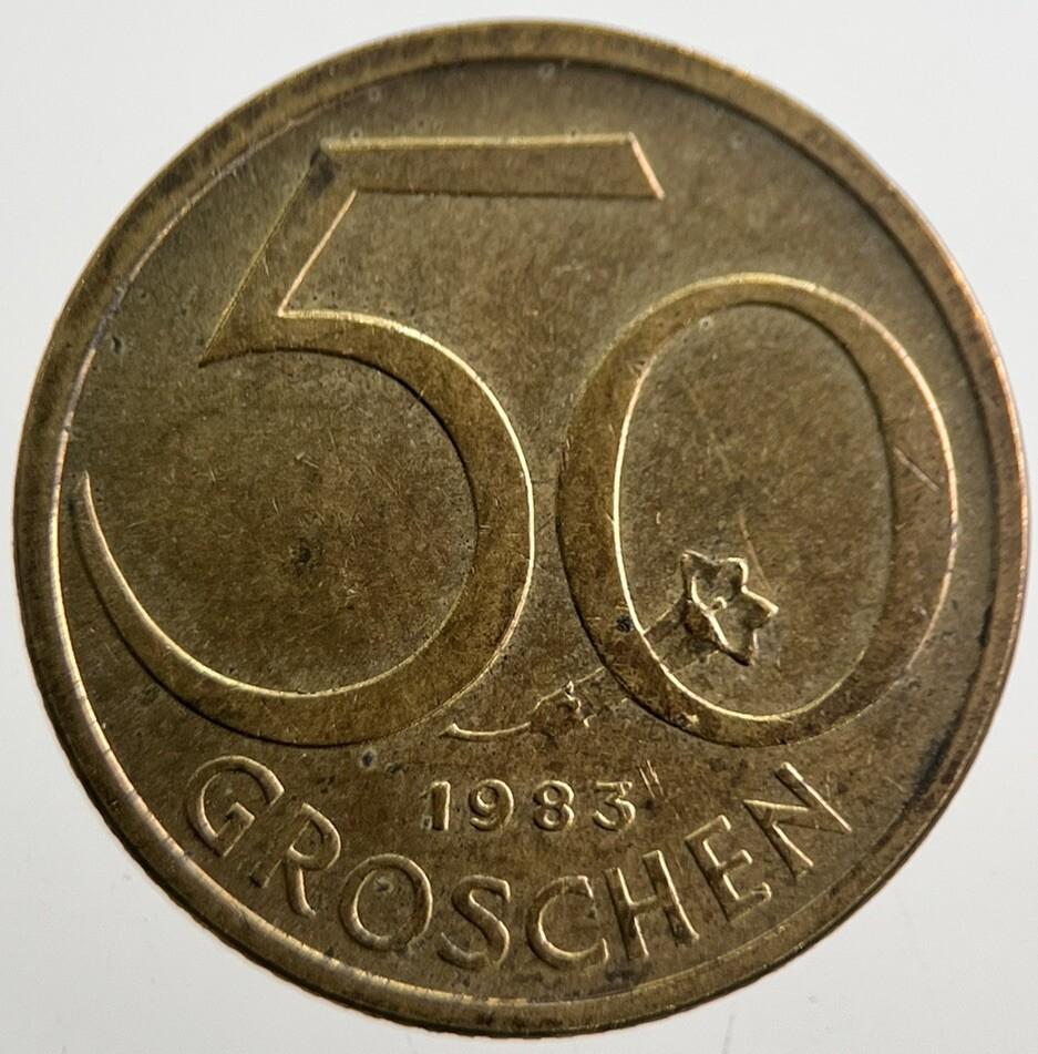 1983 Austria 50 Groschen Coin | Fine Collectable Grade | a7688