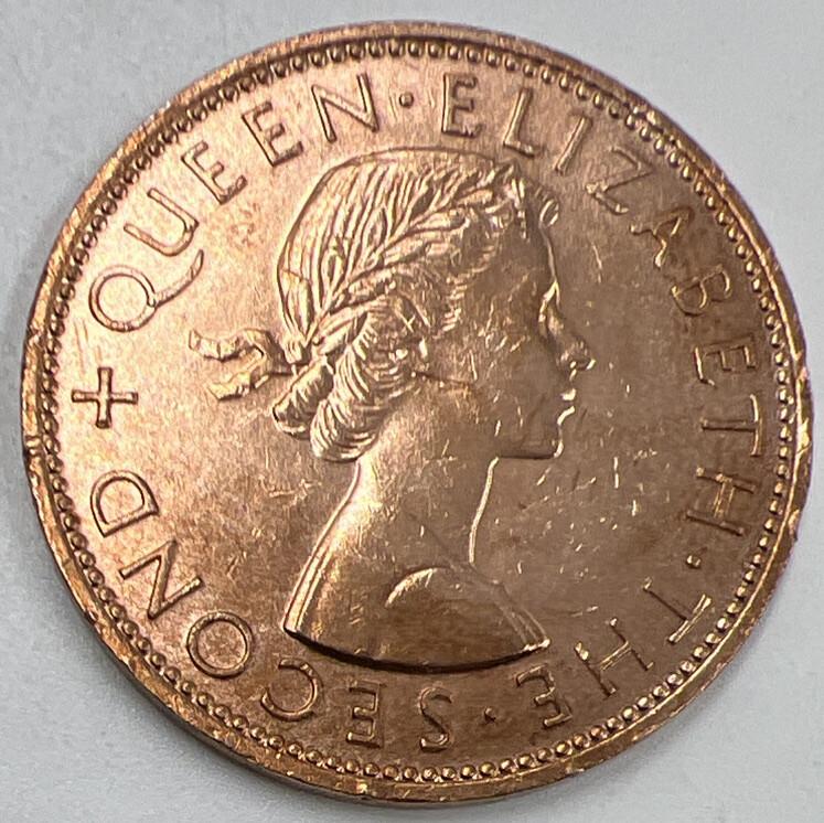 1964 One Penny | New Zealand Copper Coin | Fine Grade | a406