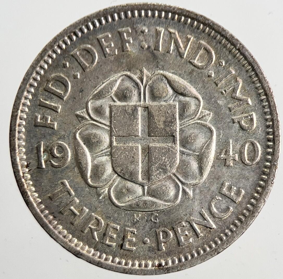 1940 George VI Threepence Silver Coin | Very High Grade | a9825