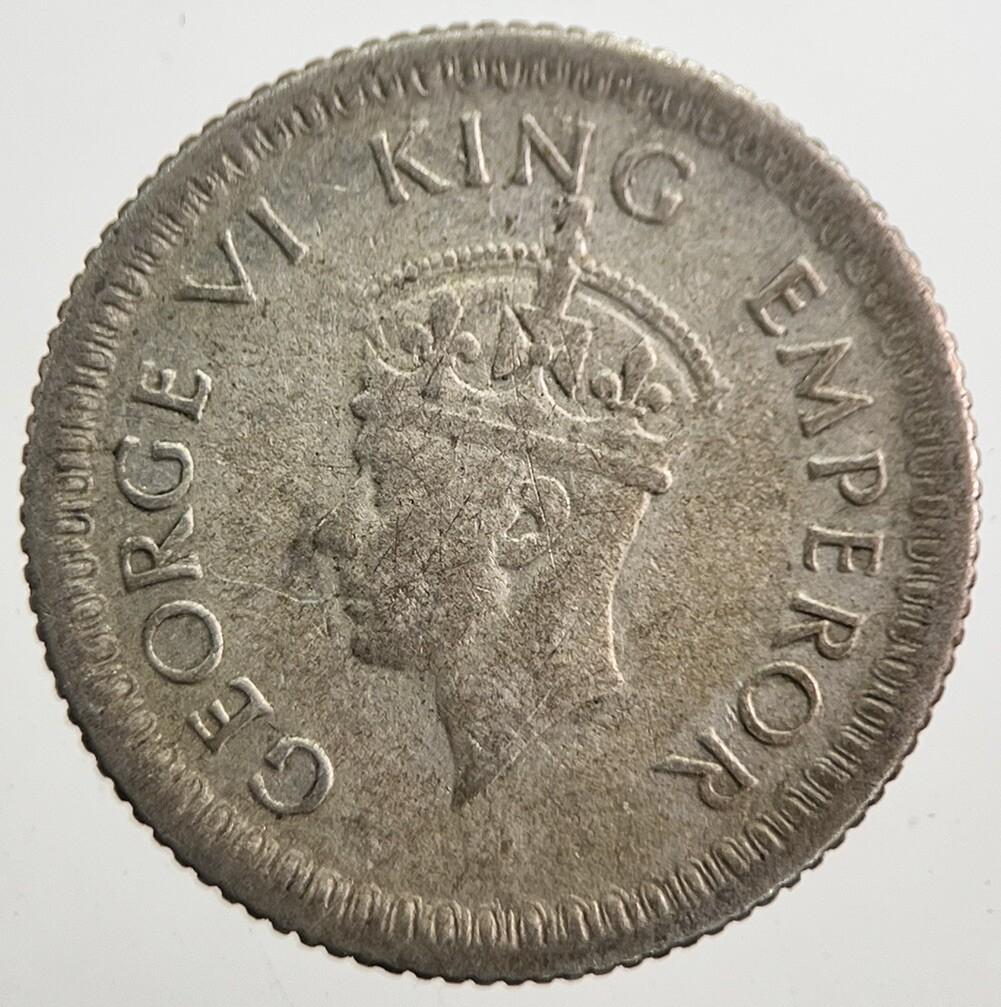 1943 India 1/4 Quarter Rupee Silver Coin | Collectable Grade | a7671