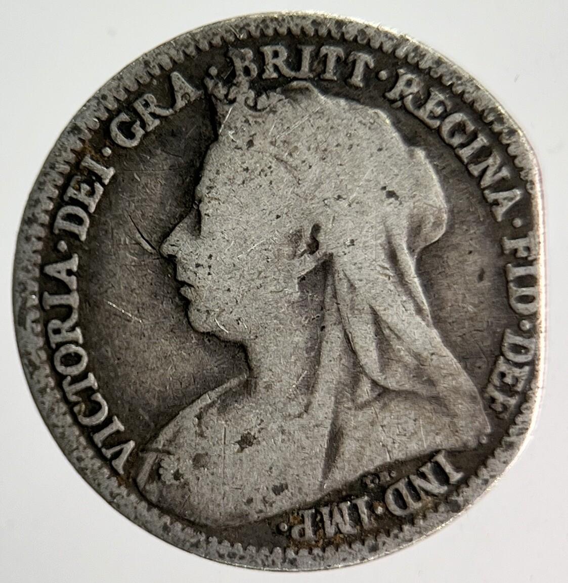 1893 Veiled Head Victoria Threepence Silver Coin | Collectable Grade | a4004