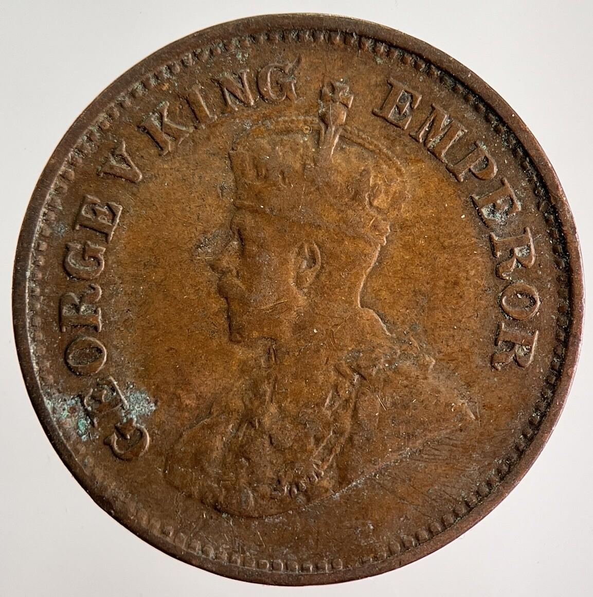 1933 India 1/2 Half Pice Coin | Fine Collectable Grade | a923