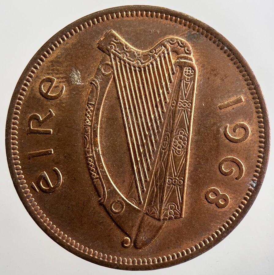 1968 Irish Penny Coin | Very High Grade | a7465