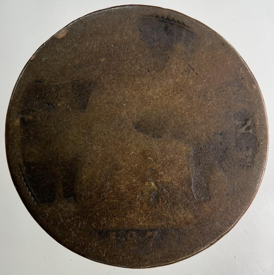 British Victoria One Penny Coin | Worn Grade