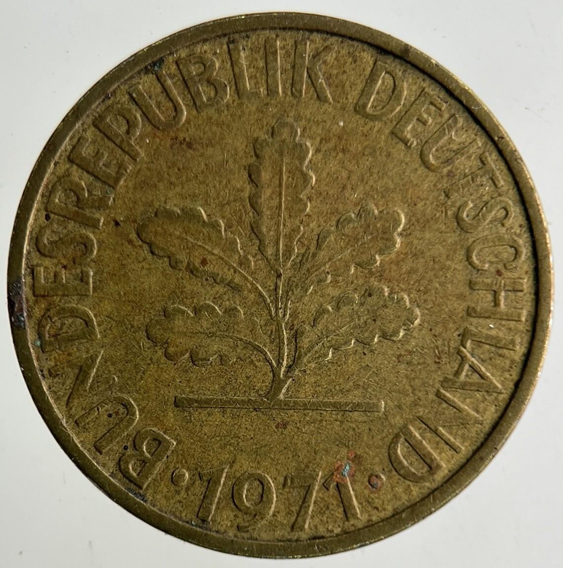 1971 Germany 10 Pfennig Coin | Fine Collectable Grade