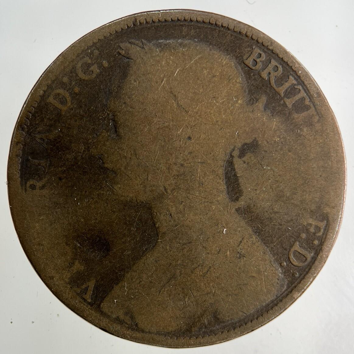 1887 Victoria One Penny Coin | Fair Grade