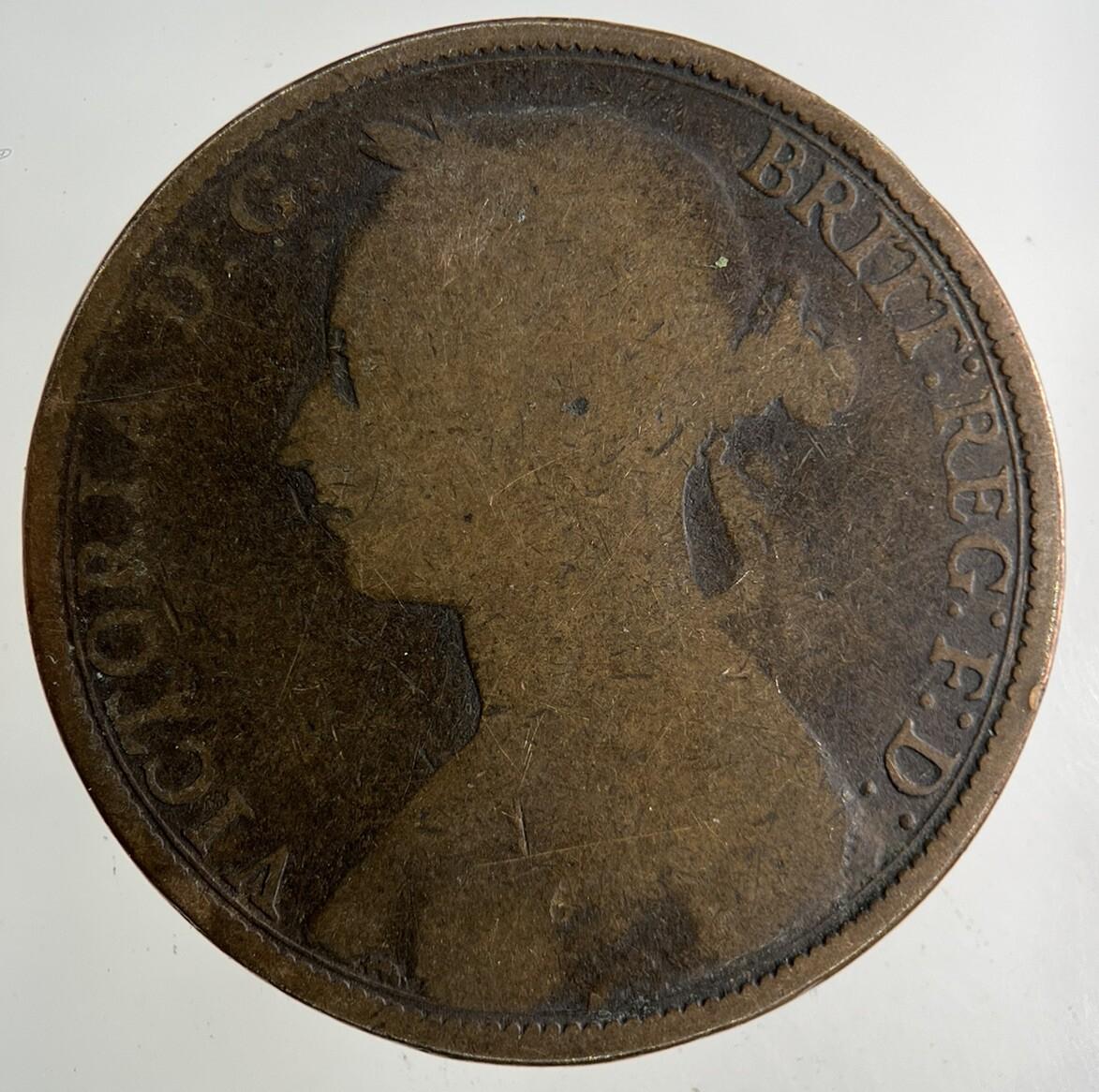 1889 Victoria One Penny Coin | Fair Grade