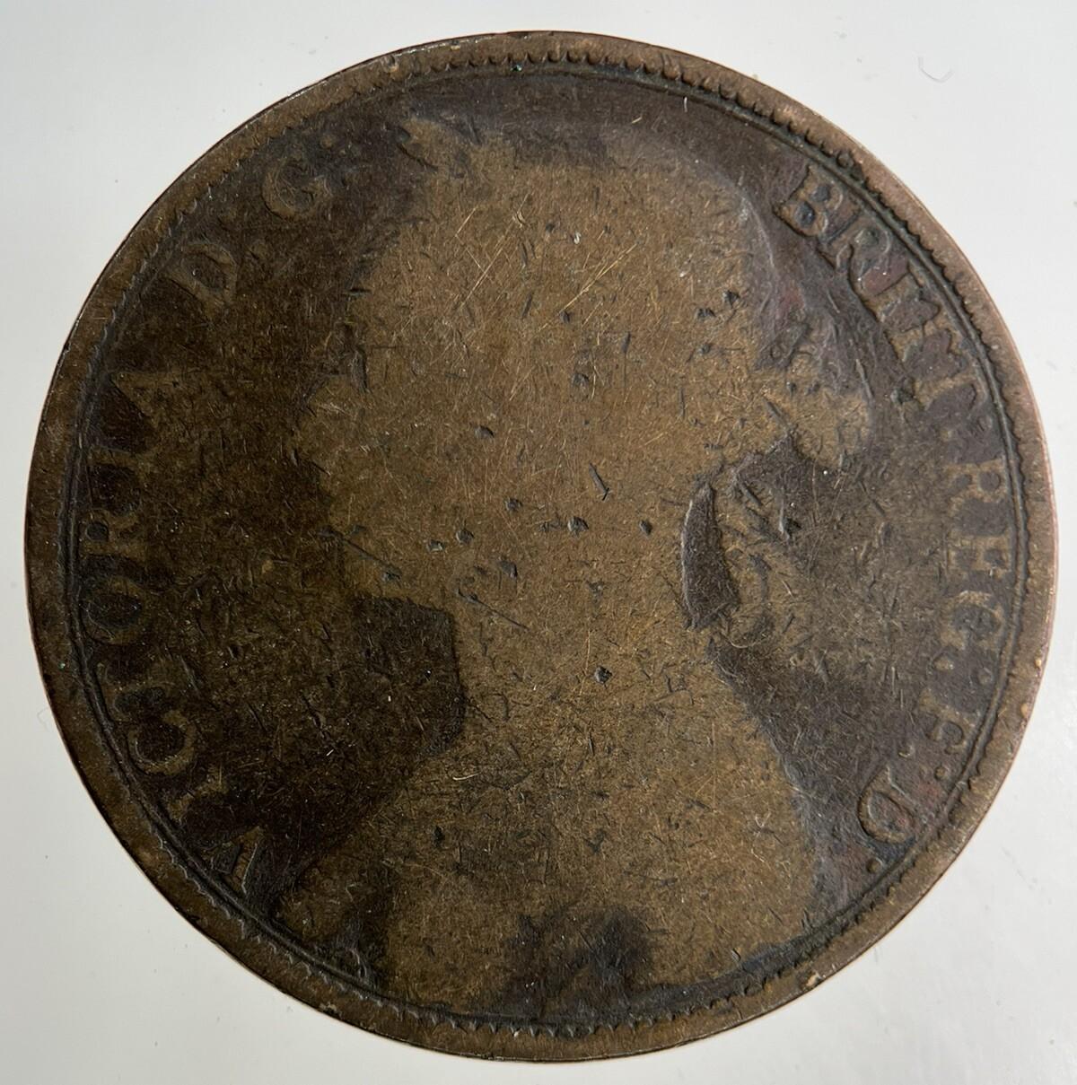 1889 Victoria One Penny Coin | Fair Grade