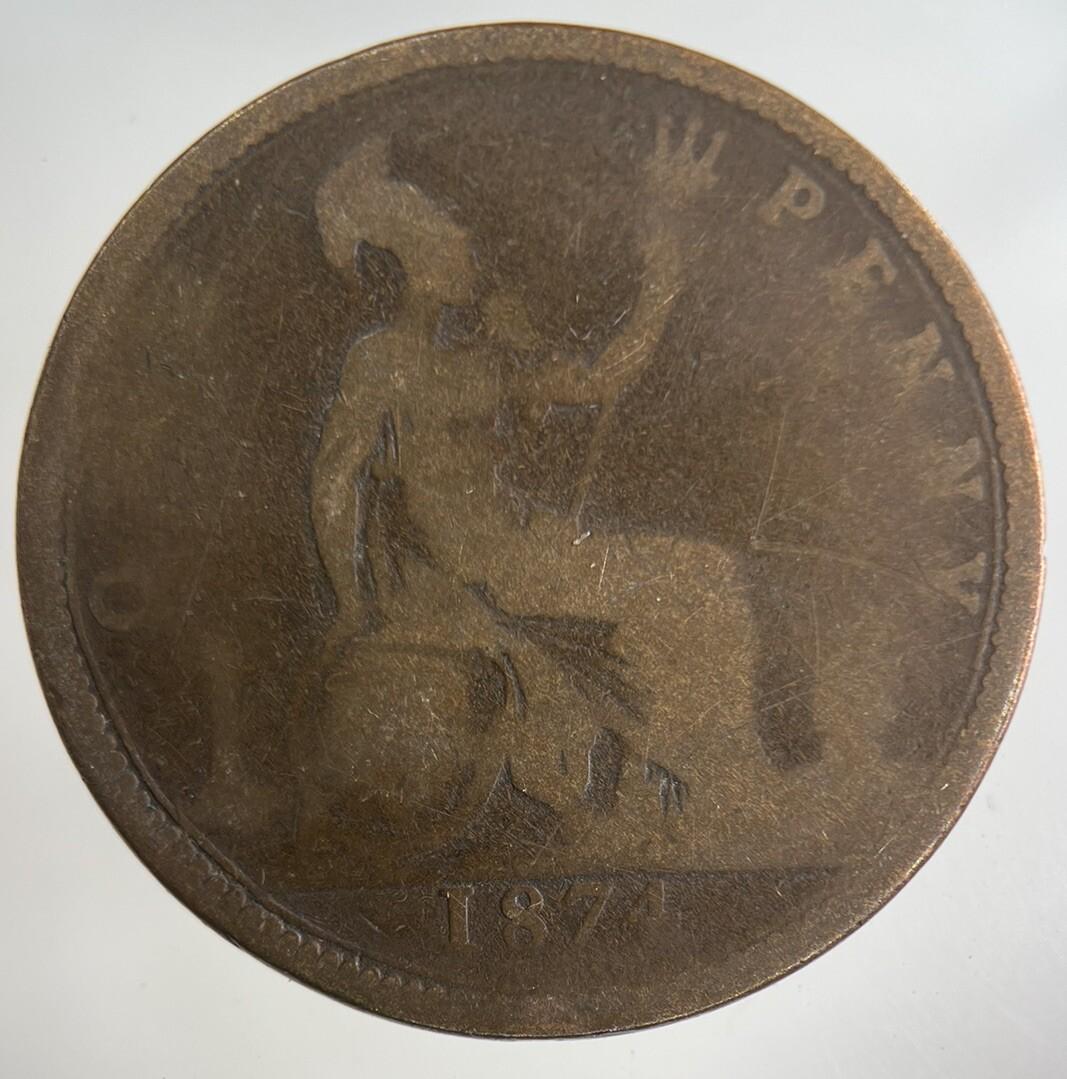 1874 Victoria One Penny Coin | Collectable Grade