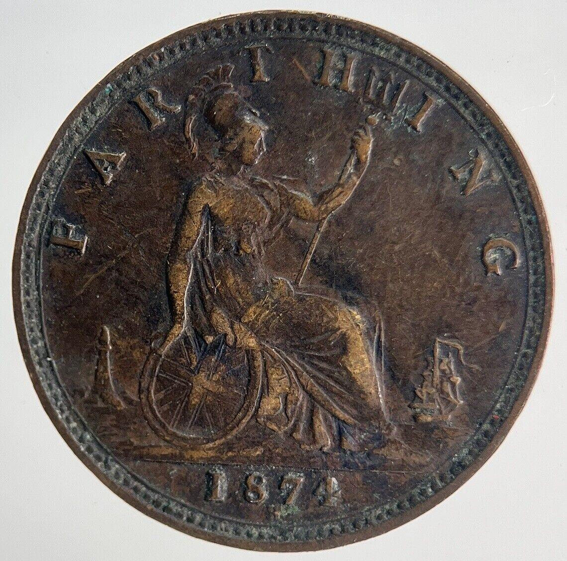 1874 Victoria Farthing Coin | Very High Grade | a1938