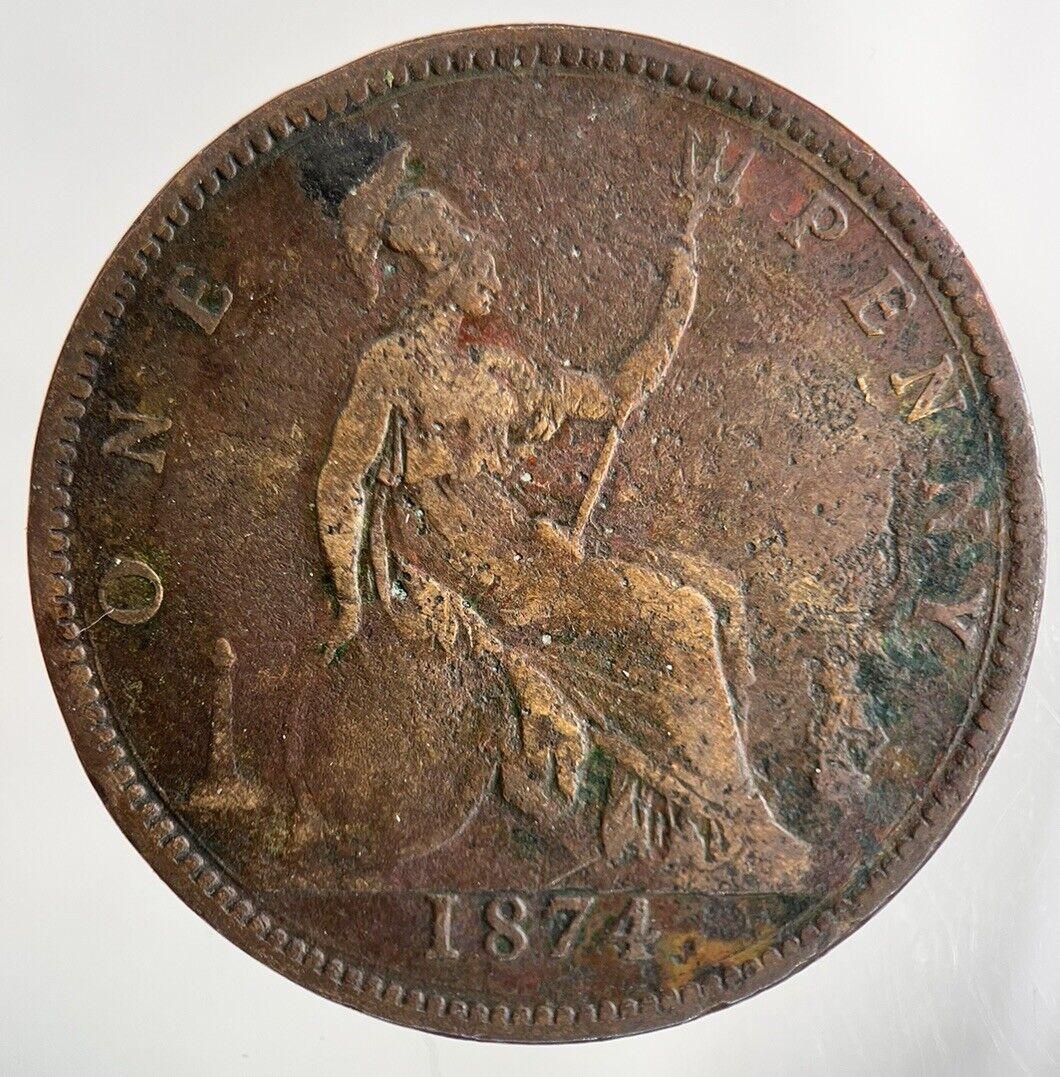 1874 Victoria One Penny Coin | Collectable Grade
