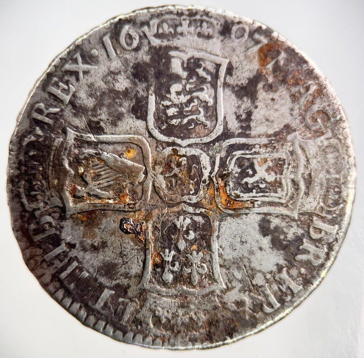1697 William III 3rd Half-Crown Silver Coin | Fine Collectable Grade
