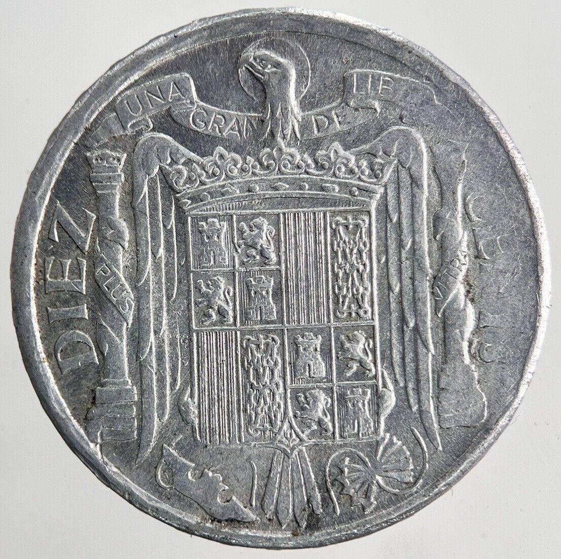 1940 Spain Diez 10 Cents Centimos Coin | Fine Collectable Grade | a6659