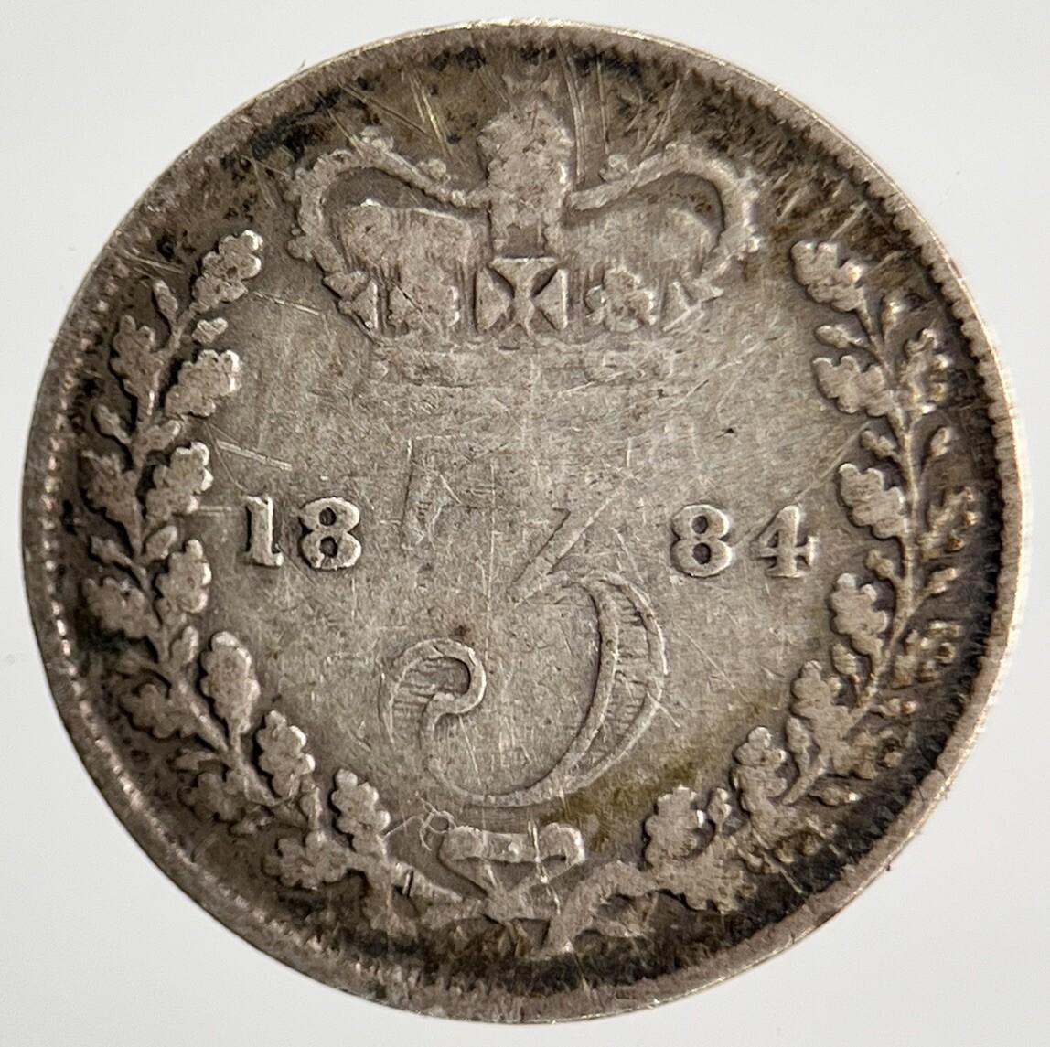 1884 Victoria Threepence | British Silver Coin | Collectable Grade | a1336