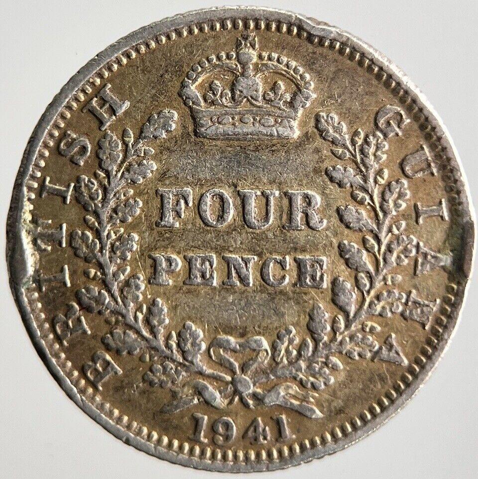 1941 Papua New Guinea Four-Pence Silver Coin | Fine Collectable Grade | a4107