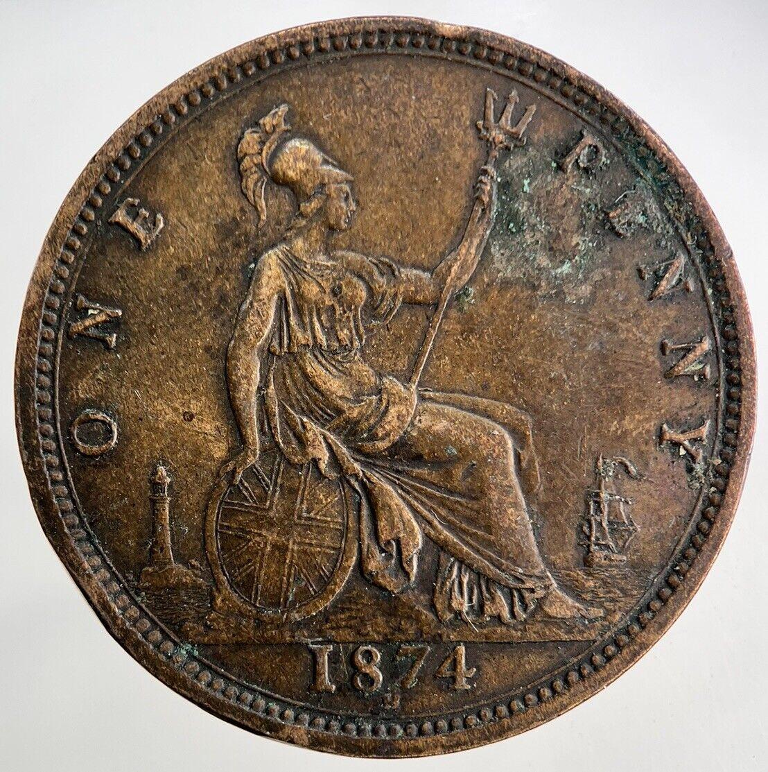 1874-H Victoria One Penny Coin | Very High Grade