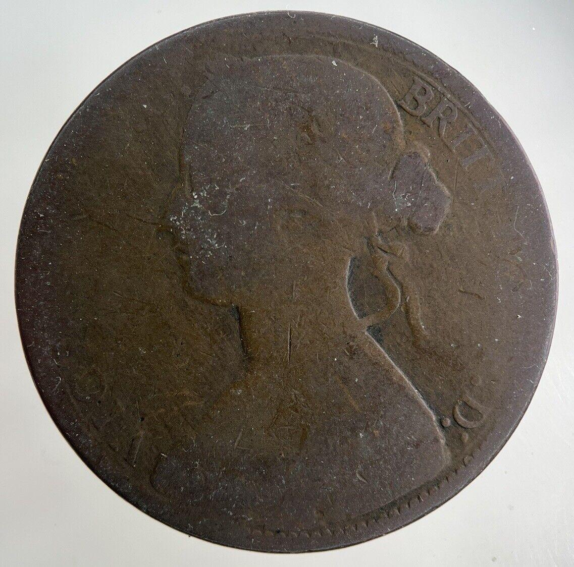 1861 Victoria One Penny Coin | Fair Grade