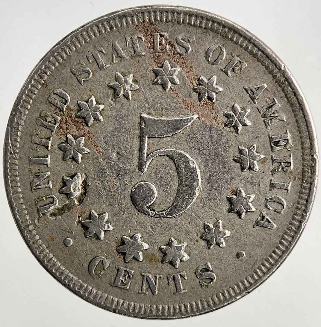 1867 US USA Shield Nickel 5 Cents Coin | Fine Collectable Grade