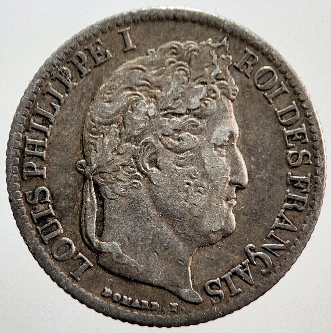 1842 France 1/2 Franc Silver Coin | King Luis | Collectable Grade
