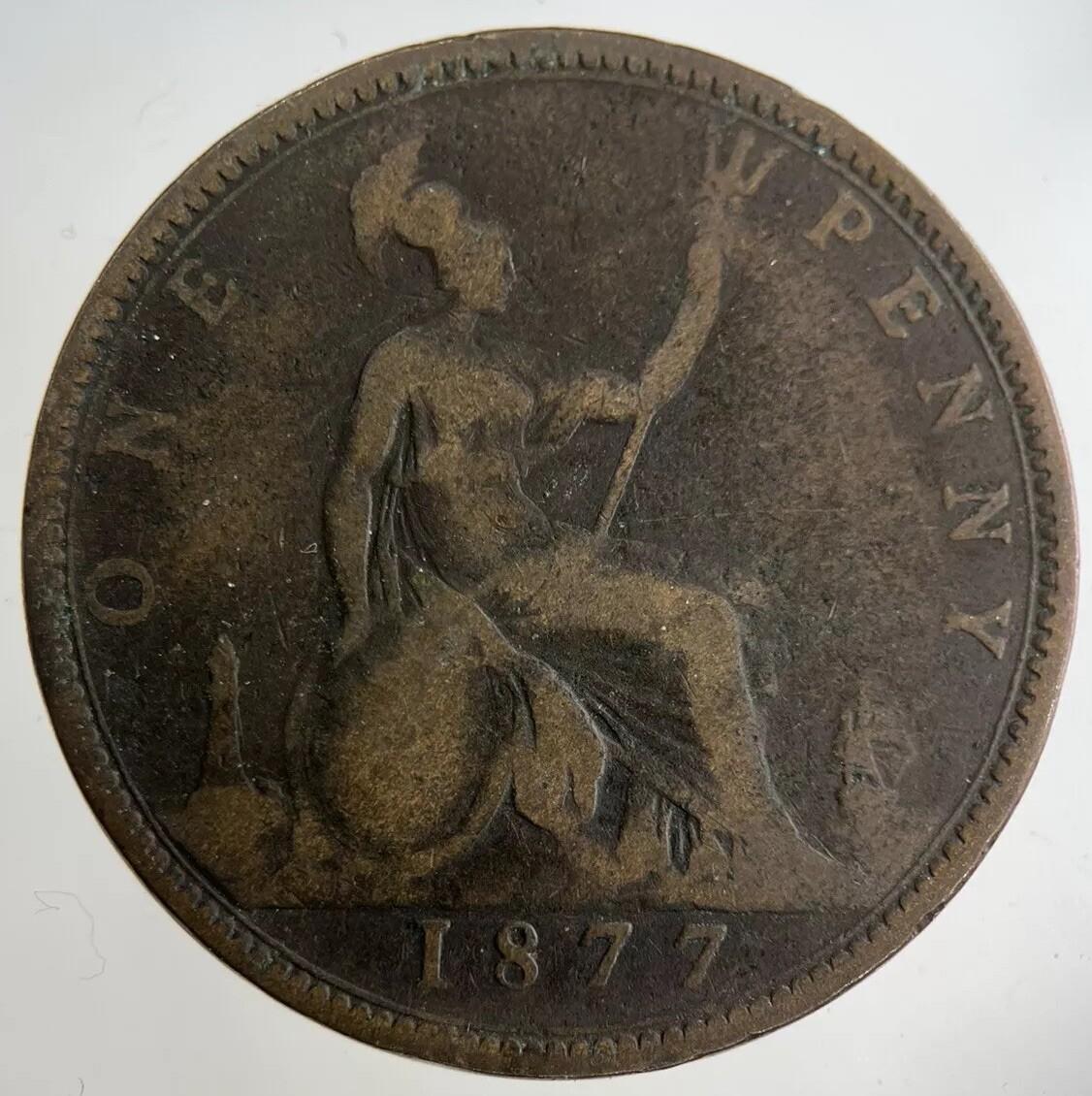 1877 Victoria One Penny Coin | Collectable Grade