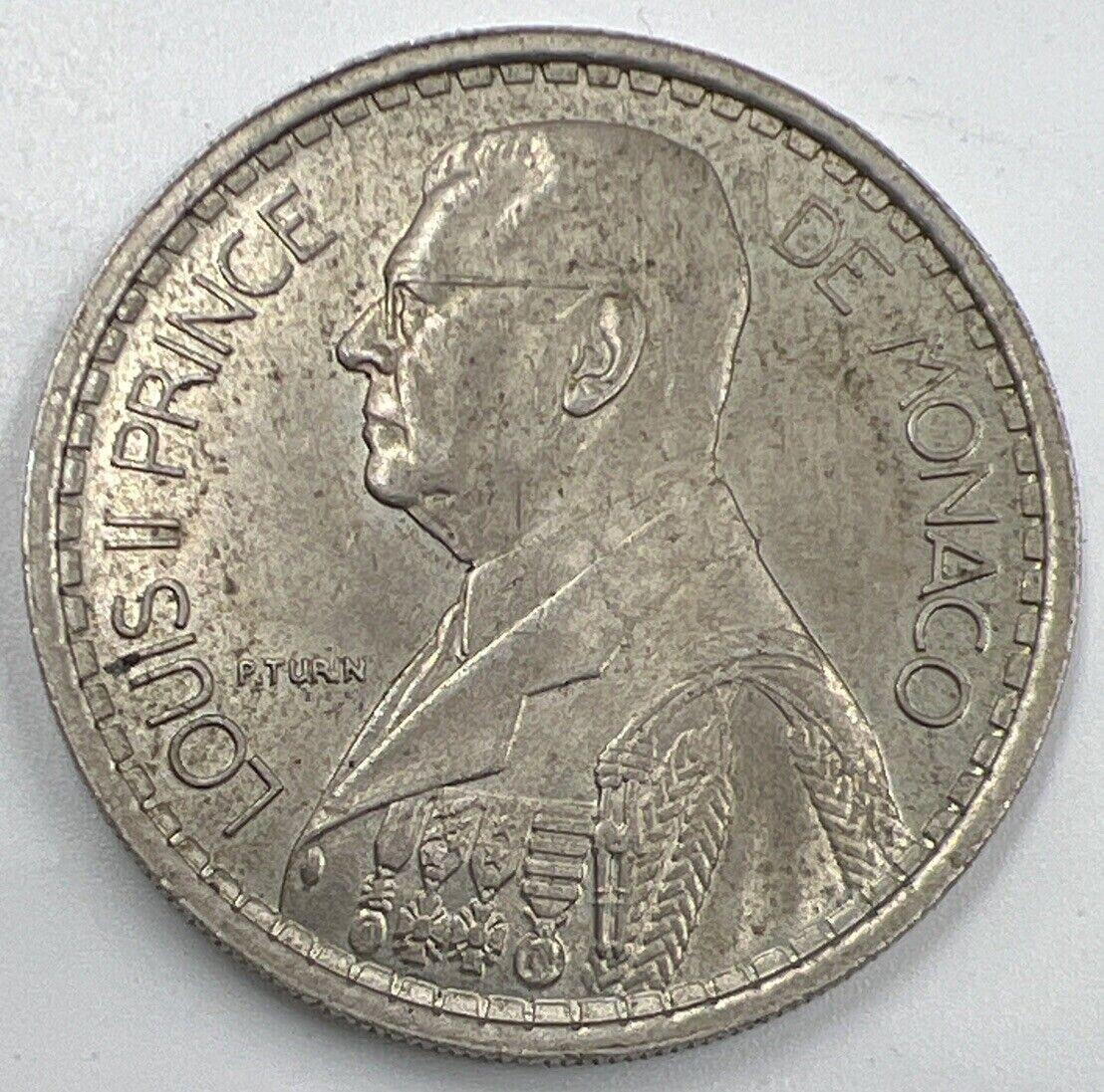 1947 Monaco Louis II 20 Francs Coin | Very High Grade | a1537