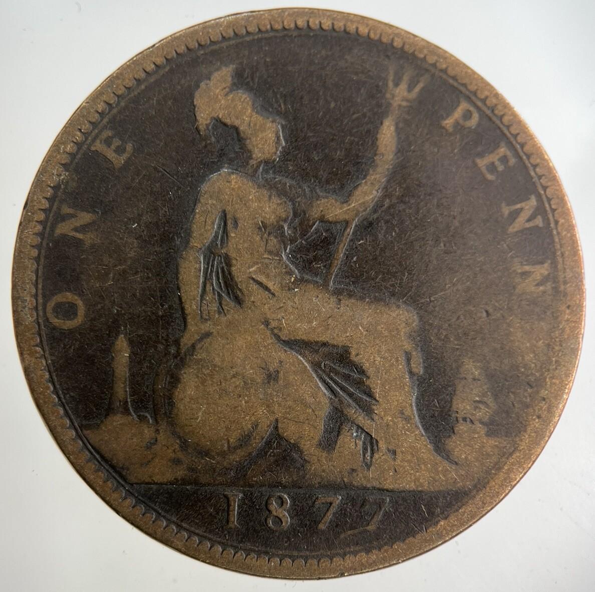 1877 Victoria One Penny Coin | Collectable Grade