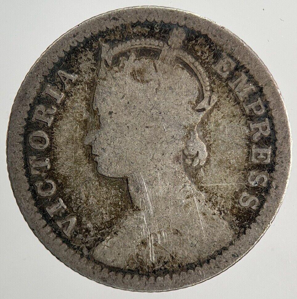 1896 India 1/4 Quarter Rupee Silver Coin | Collectable Grade | a6701