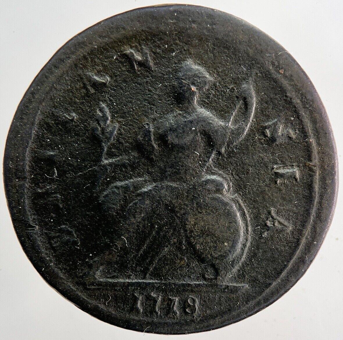 1718 George I 1st Half-Penny Coin | Fine Collectable Grade | a9431