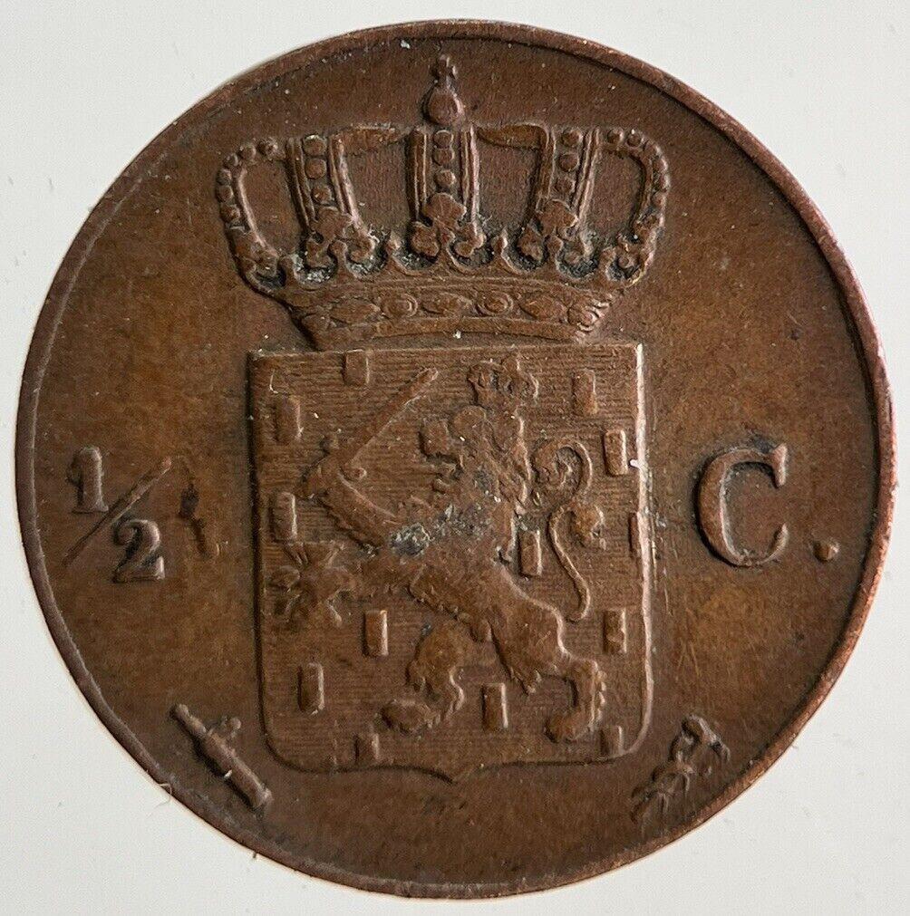 1869 Netherlands Half 1/2 Cent Coin | Fine Collectable Grade