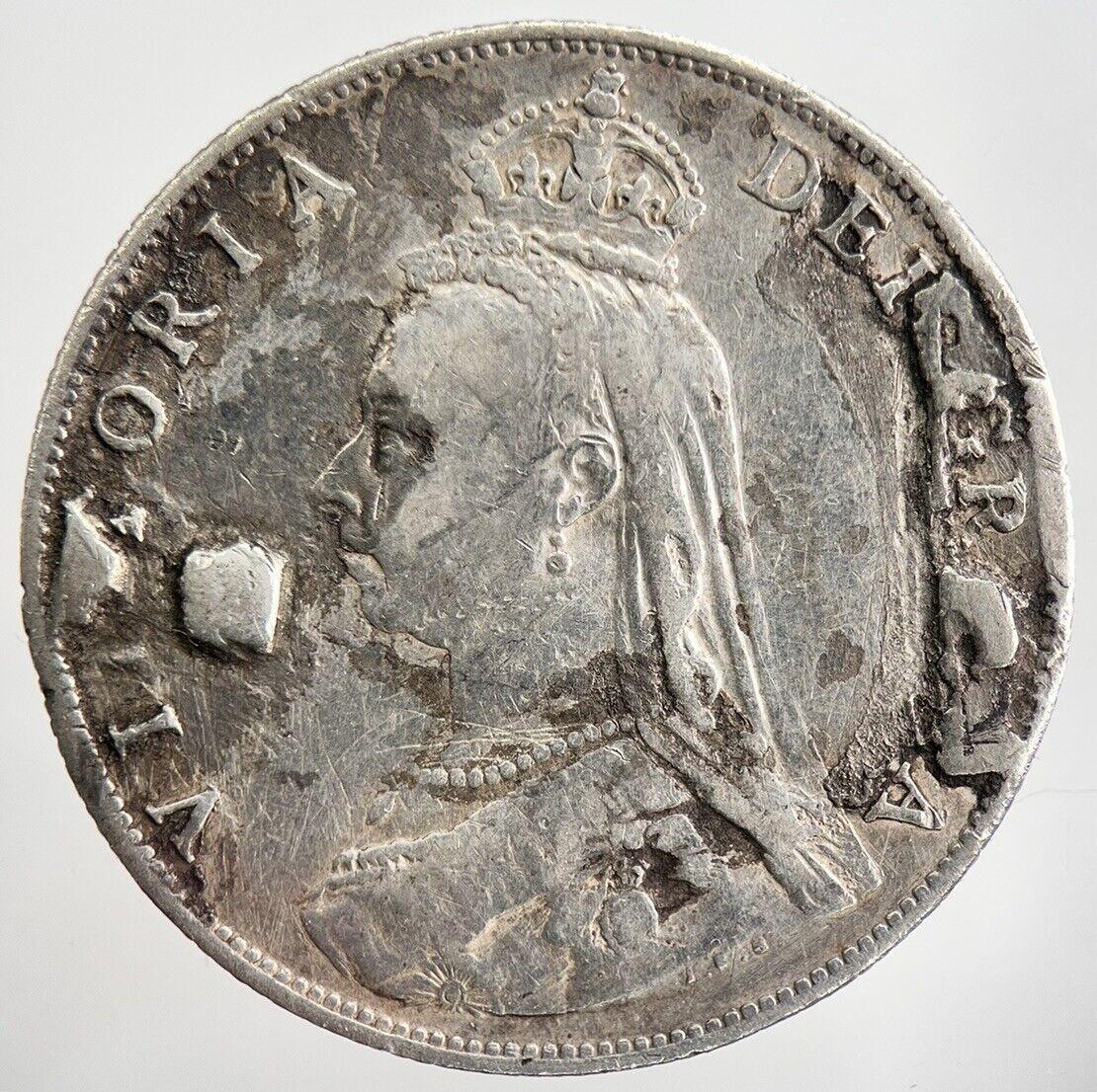 1887 Jubilee Head Victoria Florin Silver Coin | Fair Grade | a2464
