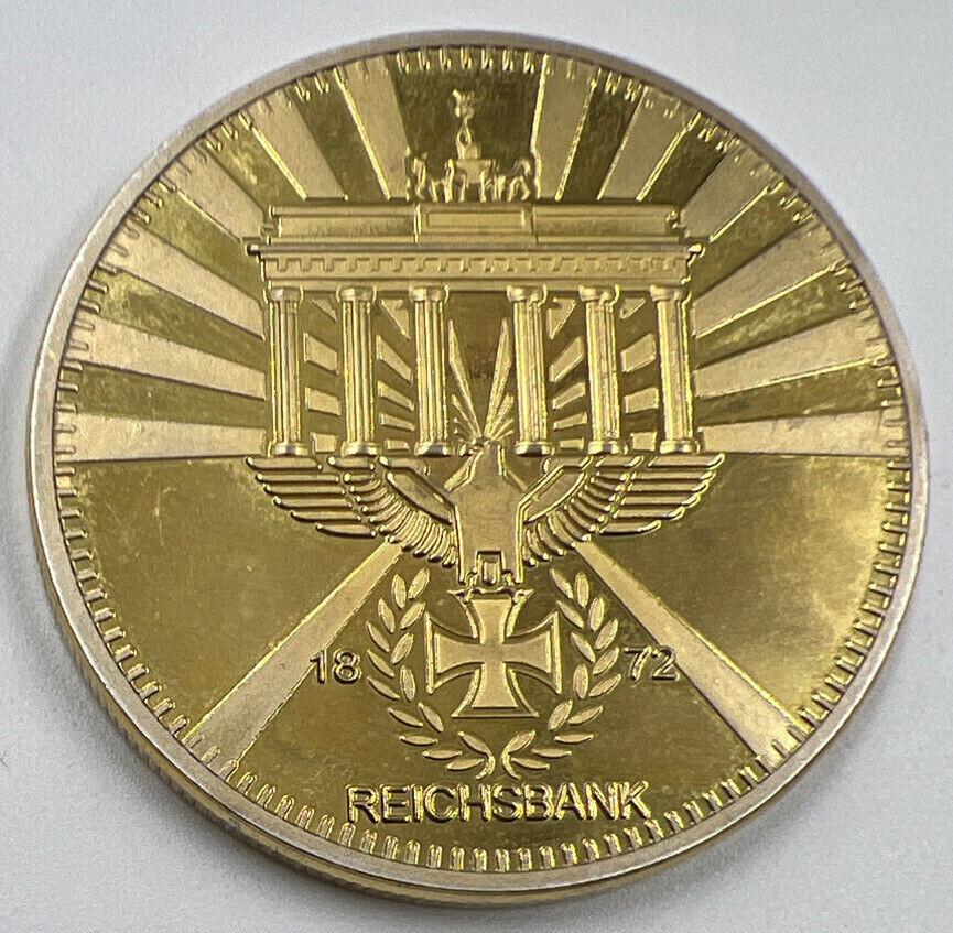 1872 Germany Reichsbank Gold Plated Coin | Fine Collectable Grade | a1239