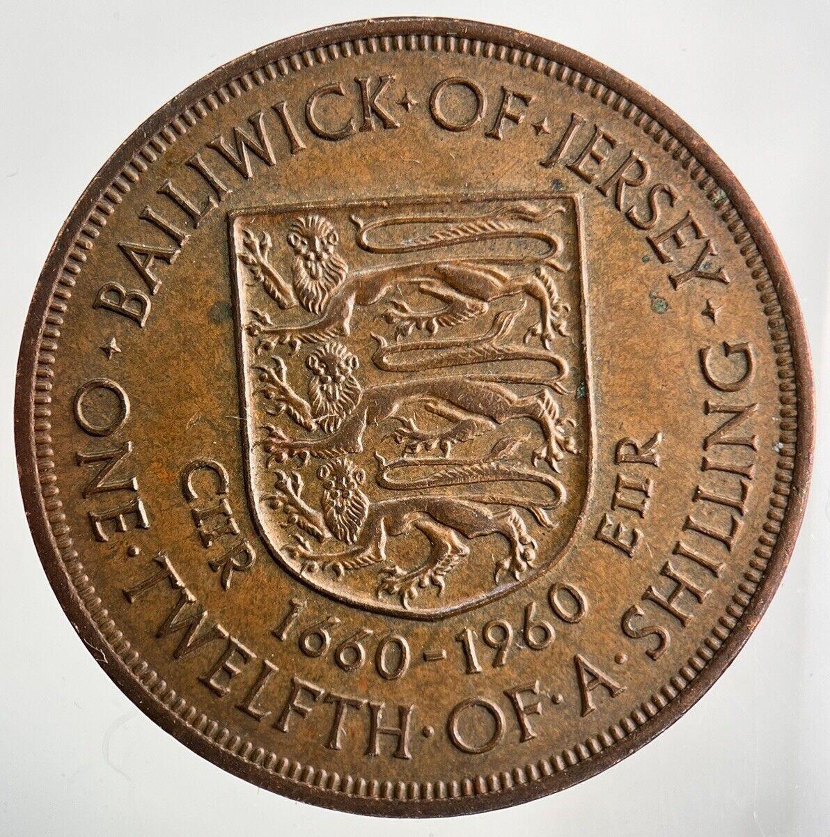 1960 Jersey 1/12 One Twelfth Of A Shilling Coin | Fine Collectable Grade