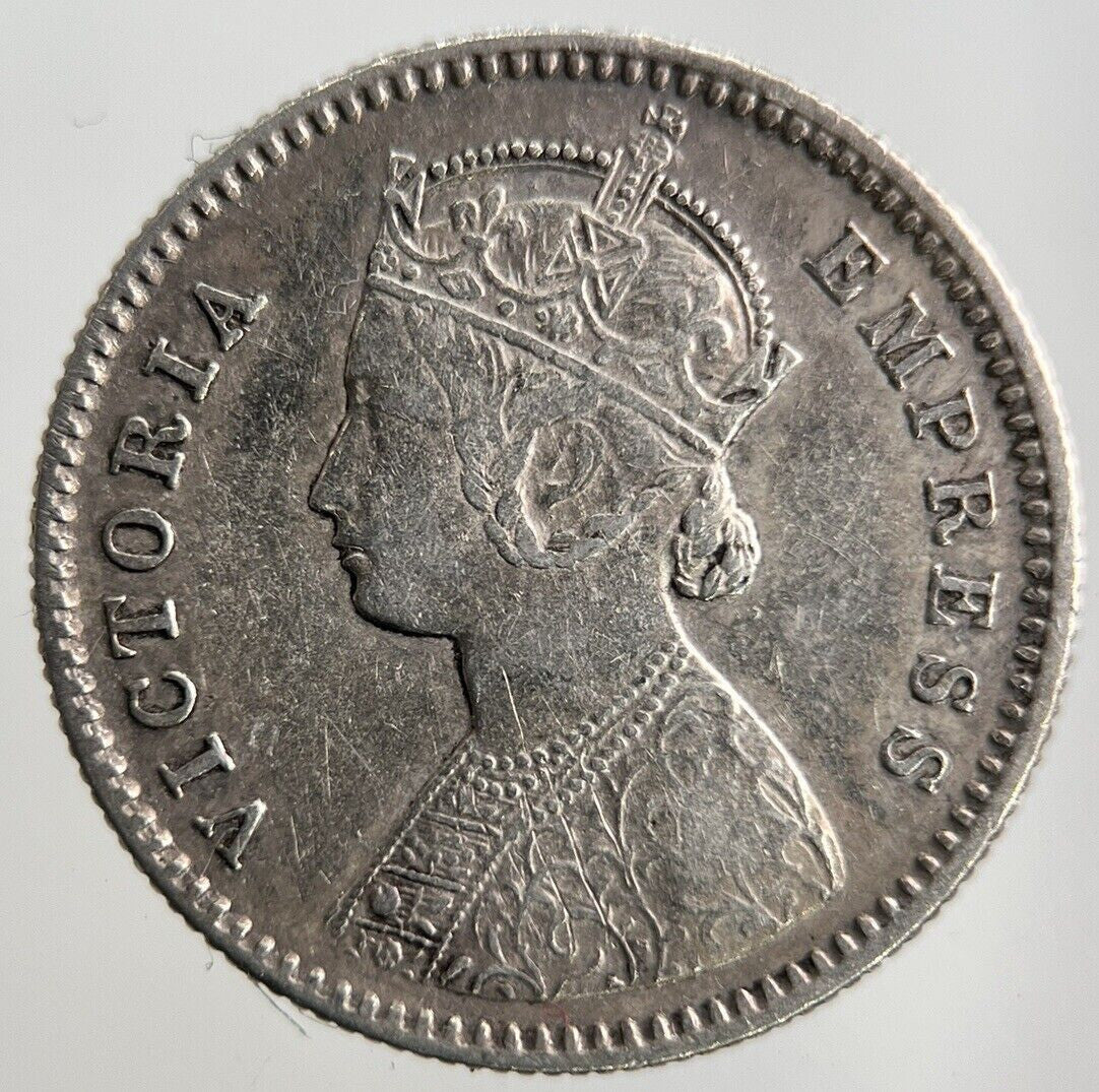 1883 India 1/4 Quarter Rupee Silver Coin | Very High Grade