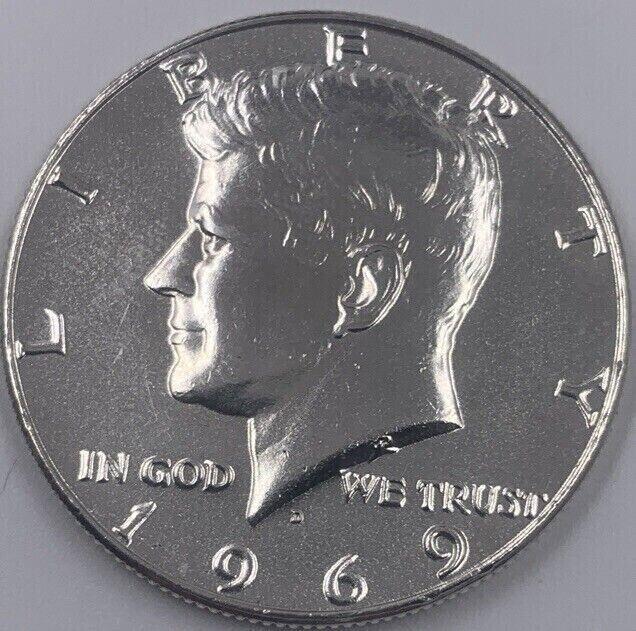 1969 US USA Kennedy Half Dollar | American Silver Coin | Very High Grade | a250