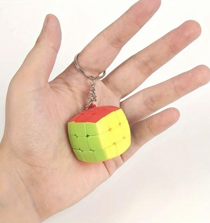 Mini Coloured Rubix Cube Game Puzzle Shaped Keyring Premium Keychain Gift UK