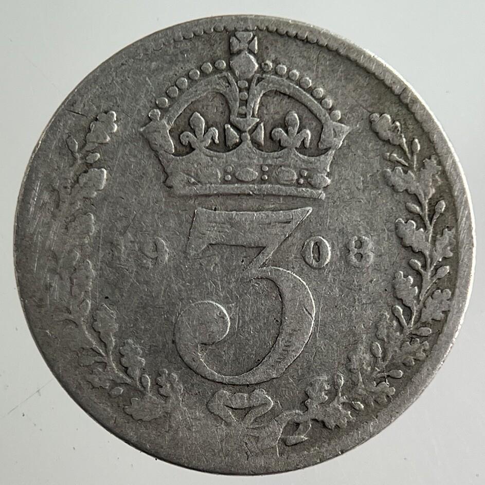 1908 Edward VII Threepence Silver Coin | Collectable Grade
