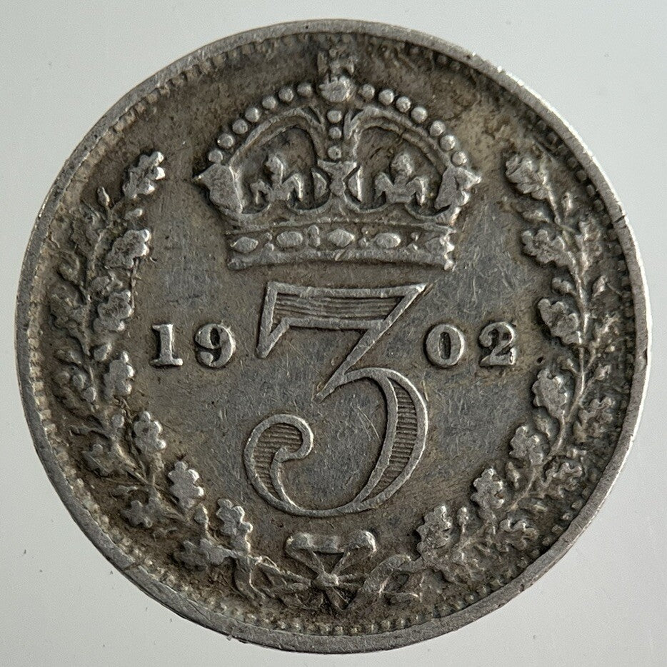 1902 Edward VII Threepence Silver Coin | Fine Collectable Grade