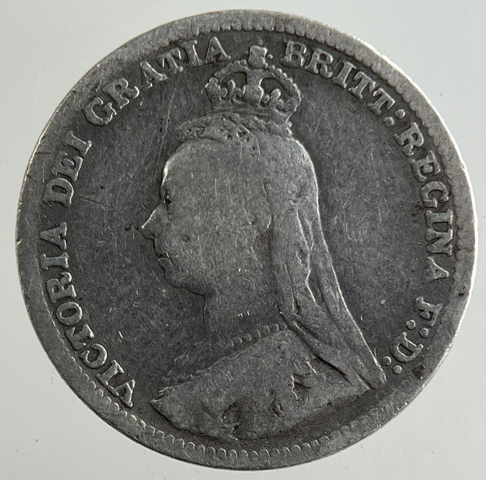 1892 Victoria Threepence Silver Coin | Fair Grade