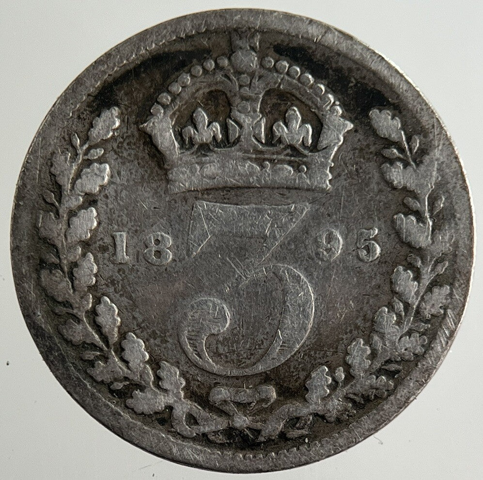 1895 Victoria Threepence Silver Coin | Fair Grade