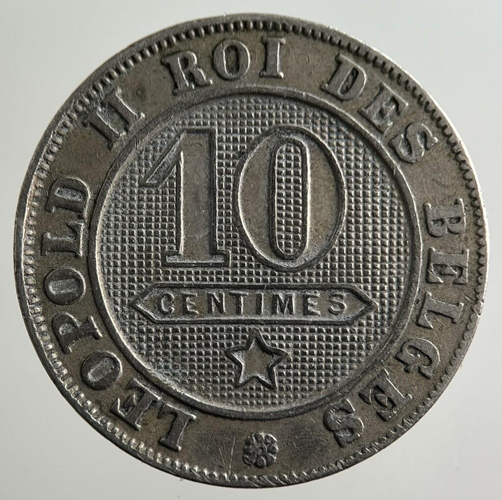 1894 Belgium 10 Centimes Coin | Fine Collectable Grade