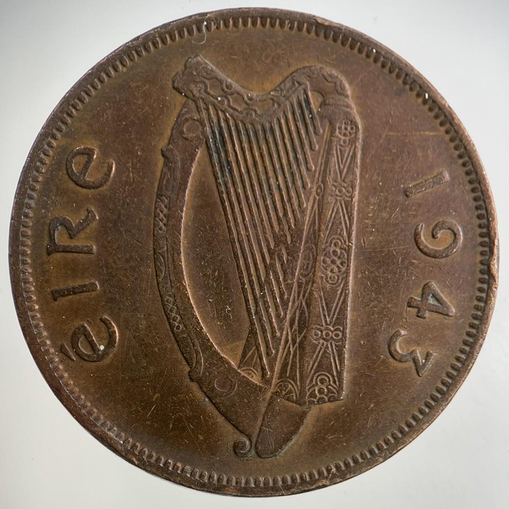 1943 Irish One Penny Coin | Fine Collectable Grade