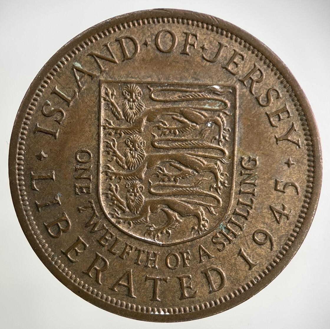 1945 Jersey 1/12 One Twelfth Of A Shilling Coin | Very High Grade