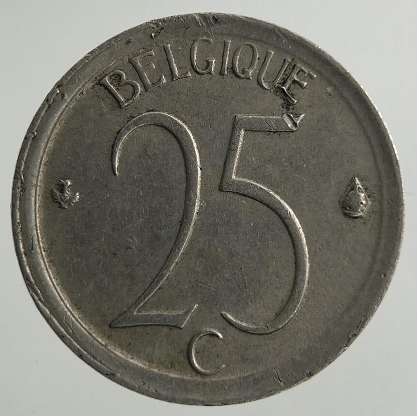 1971 Belgium 25 Cents Coin | Fine Collectable Grade