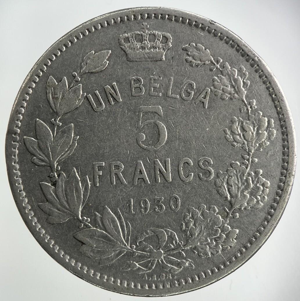 1930 Belgium 5 Francs Coin | Collectable Grade